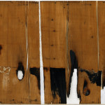 Alberto Burri. Wood and White I, 1956. Wood veneer, combustion, acrylic, and glue on canvas, cm. 87.7 x 159. Solomon R. Guggenheim Museum, New York. © Palazzo Albizzini Foundation, Burri Collection. Citta di Castello, Italy /2015 Artists Rights Society (ARS), New York/SIAE, Rome/SIAE, Rome