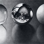 Escher. Three spheres II, 1946. Lithography