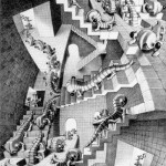 Hescher. House of Stairs, 1951. Lithography