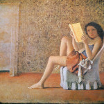 Balthus. Katia reading, 1974. Oil on canvas, cm. 180 x 210. Private Collection
