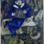 Marc Chagall. Accordion, ca. 1912-14. Gouache, watercolor, and crayon on paper, cm. 66,5 x 52,2. Bequest of Simon and Tekla Bond, New York, all'American Friends of The Israel Museum © Chagall ® by SIAE 2015