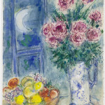 Marc Chagall. Still Life with Fruit and Flowers, 1956-1957. Gouache, watercolor and wax crayons on paper, cm. 70,5 x 54,5. Gift of Victor and Anne-Marie Loeb, Bern, Switzerland