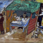 Marc Chagall. The Feast of Tabernacles (Sukkot), 1916. Gouache and watercolor on paper, cm. 522 x 665. Gift of Arnold and Dorothy Neustadter, Palm Beach to American Friends of the Israel Museum