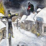 Marc Chagall. The Crucified, 1944. Pencil, gouache & watercolor on paper. Collection of The Israel Museum, Jerusalem; loan by Victoria Babin