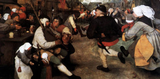 Pieter Bruegel the Elder. The peasant dance, 1568 ca.(detail)