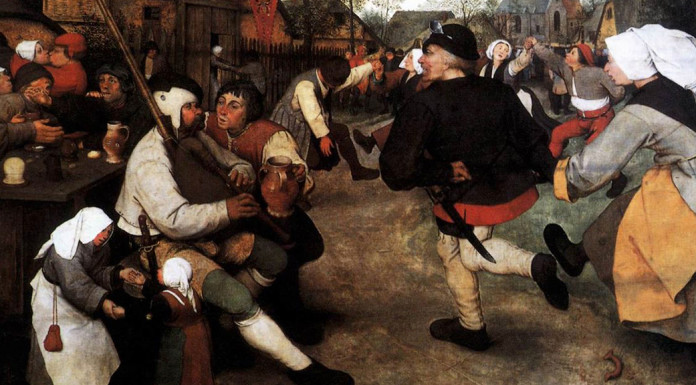 Pieter Bruegel the Elder. The peasant dance, 1568 ca.(detail)
