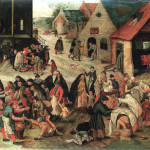 Pieter Brueghel the Younger. The seven works of mercy, 1616 - 1618 ca. Oil on canvas, cm. 44 x 57.5. Private collection, Brussels