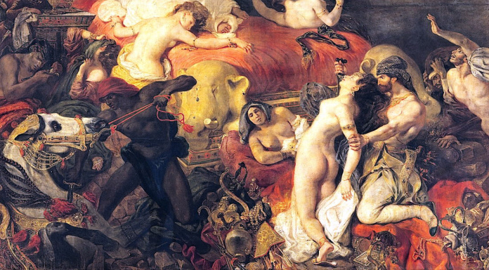 Eugène Delacroix. The Death of Sardanapalus 1827 (detail). Oil on canvas, cm. 395 x 425. Louvre Museum, Paris