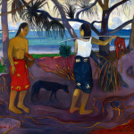 Paul Gauguin. I Raro Te Oviri (Under the Pandanus), 1891. Oil on canvas, cm. 73.7 × 91.4. © The Minneapolis Institute of Art. The William Hood Dunwoody Fund