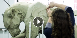 Beth Cavener - Working on her sculptures