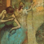 Edgar Degas. Dancer adjusting the shoulder strap of her bodice, c. 1885-1905. Oil on canvas, cm 78.7 x 50.8. The Art Institute of Chicago