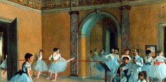 Edgar Degas. The dance foyer at the Opera, 1872. Orsay Museum, Paris