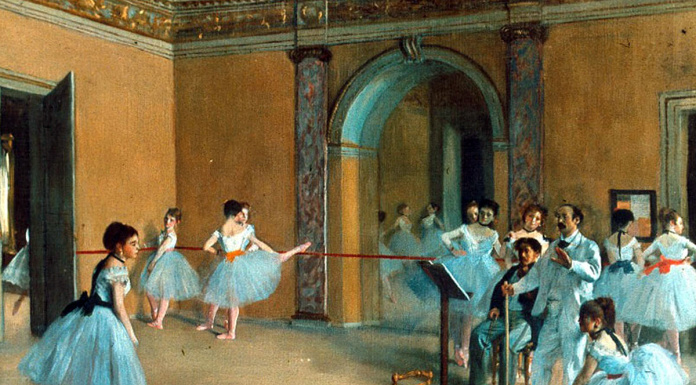 Edgar Degas. The dance foyer at the Opera, 1872. Orsay Museum, Paris